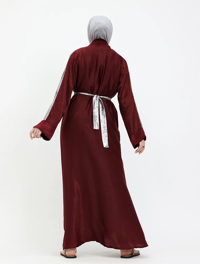 Maroon Jamila Open Abaya